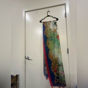 Colorful chiffon Scarf (dupatta) with Floral Patterns